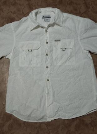 Рубашка columbia короткий рукав белая размер s