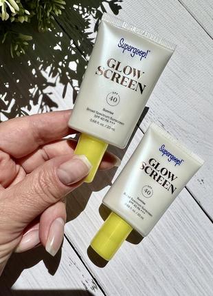 Supergoop! mini glowscreen sunscreen spf 40 with hyaluronic acid + niacinamide ☀️ сонцезахисний засіб з ефектом сяючої шкіри