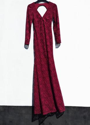 Шикарное длинное платье из гипюра city goddess с открытой спинкой