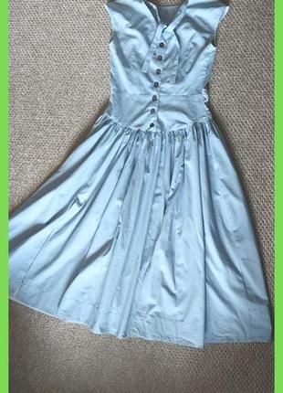 Літня блакитна сукня максі міді 100% бавовна р.42 35 s,xs на пог 84 burvin