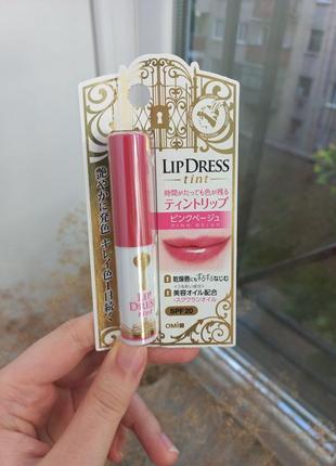 Японский тинт-бальзам для губ с spf20, omi menturm lip dress pink beige
