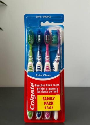 Зубні щітки colgate extra clean soft/м'які 4 шт.