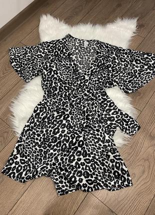 Ромпер-сукня леопардовий шовковий