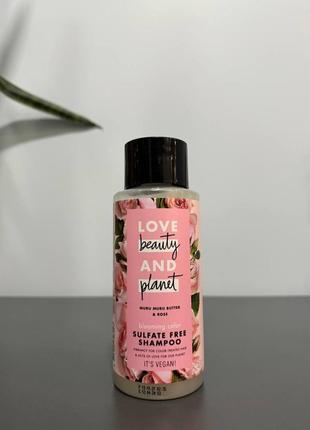 Шампунь для волосся love beauty and planet blooming color shampoo, мурумуру та рожеву олію