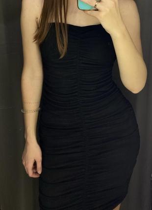 Класична жіноча чорна сукня міді, плаття по фігурі missyempire