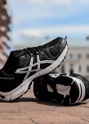 Мужские кроссовки асикс гель канаха 8 чёрно-белые / asics gel-kahana 8 ...