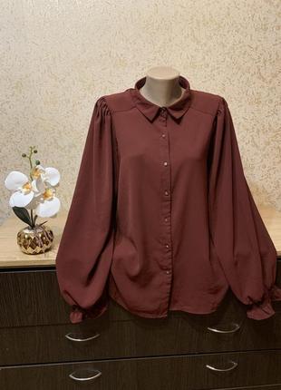 Пышная элегантная блузка, рубашка 54-58