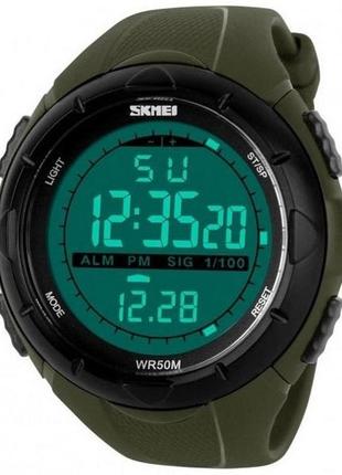 Мужские часы skmei 1025ag army green, армейские часы противоударный. цвет: зелёный2 фото