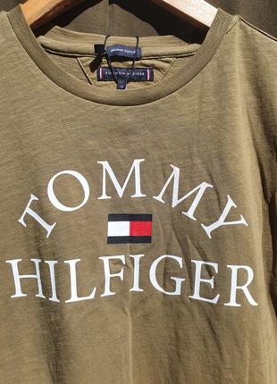 Футболка tommy hilfiger 14 лет, хаки, новая с биркой