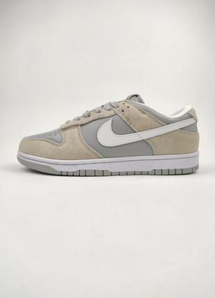 Nike sb dunk low grey beige3 фото