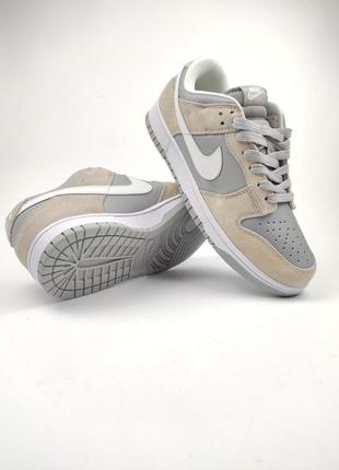Nike sb dunk low grey beige4 фото