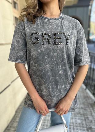 Футболка чорна та сіра grey6 фото