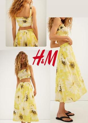 H&m неймовірний літній сет спідниця і топ у соняшники