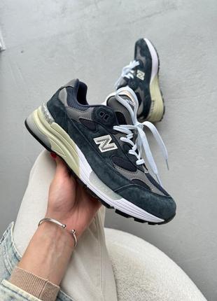 Брендові чоловічі кросівки / якісні кросівки new balance 992 в темно-синьому кольорі на кожен день2 фото