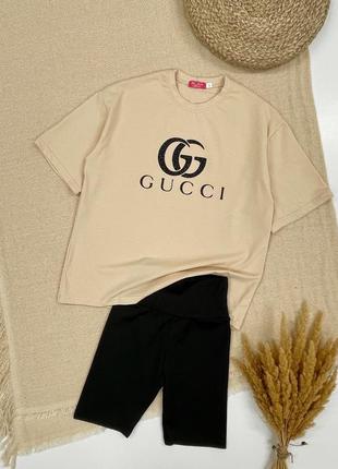 Летний костюм футболка gucci и велосипедки