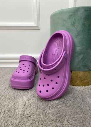 Crocs stomp clog bubble жіночі крокси сабо на платформі