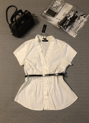 Новая роскошная белая рубашка блузка американского бренда alfani, р. s-м-l