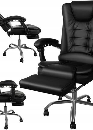Офісне крісло з підставкою для ніг malatec 23286 чорне