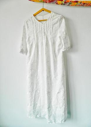 Белое длинное платье в стиле джейн остен бохо под винтаж с вышивкой платья