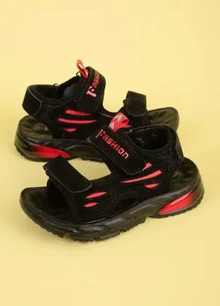 Босоніжки для хлопчиків f2463-1 чорні легкі на липучках