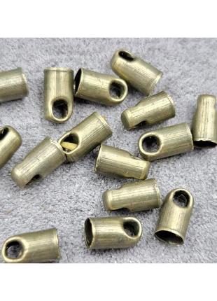 Кінцевики finding фурнітура під шнур волосінь 3 мм антична бронза 7 мм x 4 мм