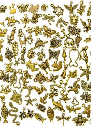 Набор подвесок finding кулоны шармы разной тематики античная бронза набор 200 шт