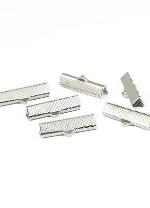 Концевики finding зажимы обжимные для ленты сталлистые 20 мм x 7 мм