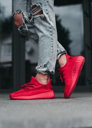 Женские кроссовки adidas yeezy boost 350 v2 red адидас изи буст красного цвета