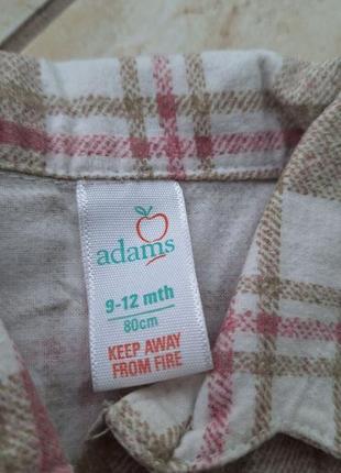 Сорочка бавовняна в клітинку на хлопчика 12 місяців/80 розмір бренду adams2 фото