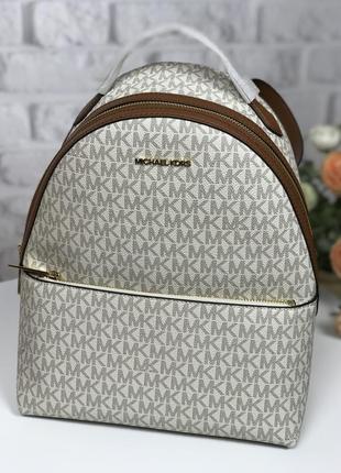 Жіночий рюкзак michael kors оригінал sheila medium logo backpack білий в лого2 фото