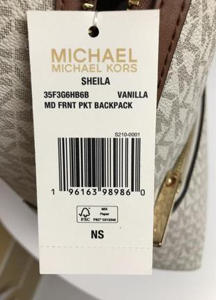 Жіночий рюкзак michael kors оригінал sheila medium logo backpack білий в лого6 фото