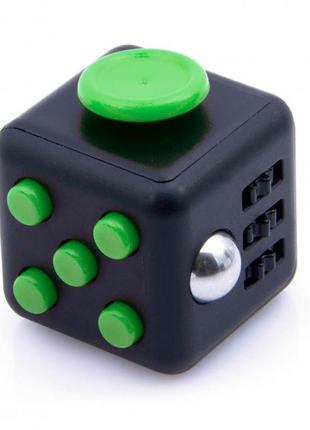 Кубик антистрес fidget cube 14123 чорний з зеленим