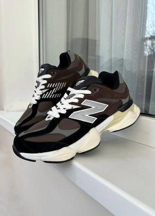 New balance 9060 brown black1 фото