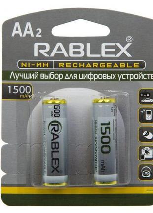 5 штук акумулятор rablex aa (hr6) 1500 mah ni-mh 1.2v з захистом original реальна ємність акумуляторна батарейка батарея польща!