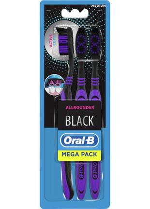 Зубна щітка oral-b всебічне чищення black 40 medium 3 шт (3014260101381/3014260101503)