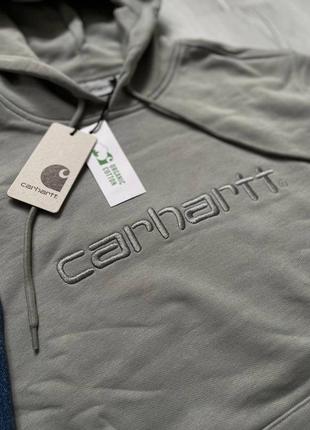 Брендове чоловіче худі / якісне худі carhartt grey в сірому кольорі на кожен день3 фото