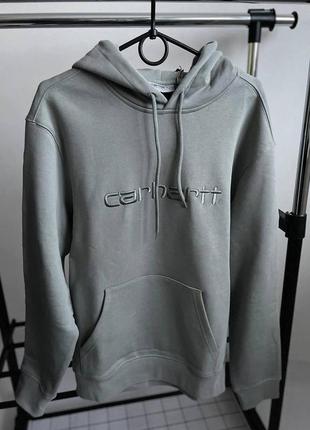 Брендове чоловіче худі / якісне худі carhartt grey в сірому кольорі на кожен день1 фото