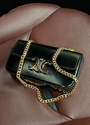 Сумка celine chain shoulder bag claude in shiny calfskin black