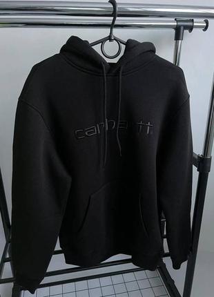 Брендове чоловіче худі / якісне худі carhartt black в чорному кольорі на кожен день