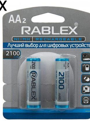 10 штук акумулятор rablex aa (hr6) 2100 mah ni-mh 1.2v з захистом original реальна ємність акумуляторна батарейка батарея польща!