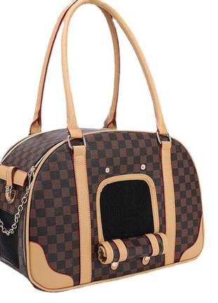 Сумка - переноска для кошек и собак 32х21х35 cosmopet  cp-37 brown