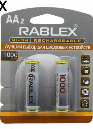 10 штук акумулятор rablex aa (hr6) 1000 mah ni-mh 1.2v з захистом original реальна ємність акумуляторна батарейка батарея польща!