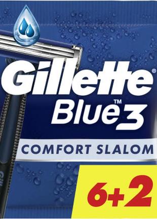 Бритва gillette blue 3 comfort slalom 8 шт. (8006540808764)
