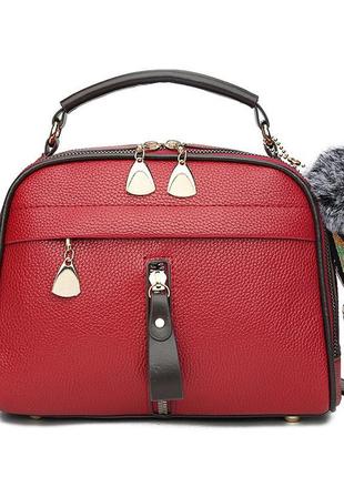 Жіноча сумочка кросбоді, червона сумка через плече, стильна сумка зі шкірозамінника, al-4554-35