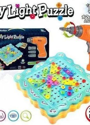 Конструктор tu le hui diy light puzzle 200 деталей 12led tlh-19 с шуруповертом