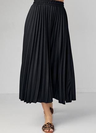 Плиссированная юбка миди - черный цвет, m (есть размеры)
