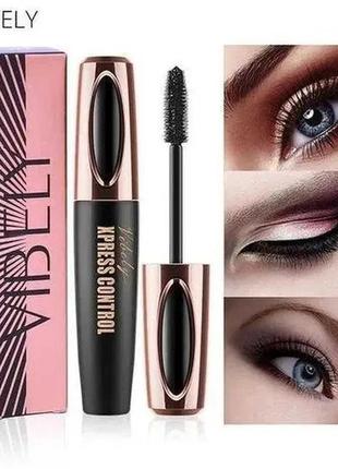 Туш для вій подовжувальна об'ємна 4d vibely volume eyelash, чорний колір, 10 ml