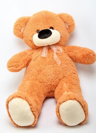 М'яка іграшка ведмедик смайл 100см морквяний2 фото