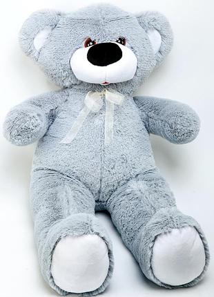М'яка іграшка ведмедик смайл 100 см сірий