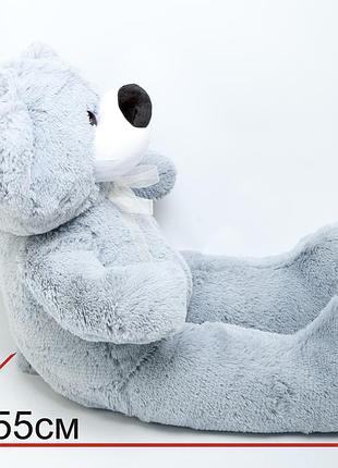 М'яка іграшка ведмедик 105 см сірий3 фото
